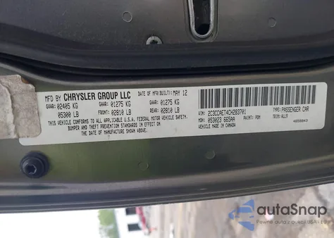 2012 Chrysler 300C из США, поврежденный, VIN 2C3CCAET4CH283701